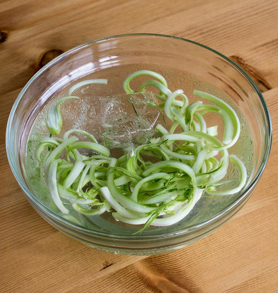 Trimmed Puntarelle, ready for eating